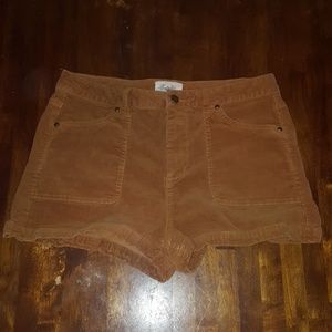 Stretchy Corduroy High Waist Shorts - AMAZING
